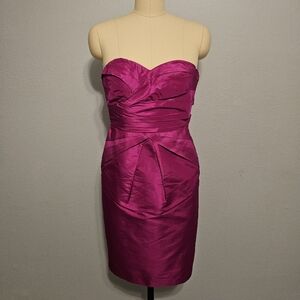 Banana Republic Silk Fuchsia Strapless Dress